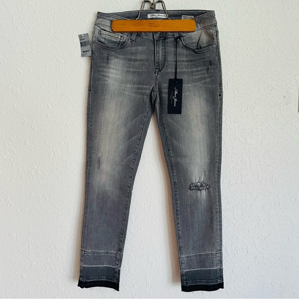 NWT MAVI Jeans ADRIANA Ankle Mid Rise Super Skinny HIGHEND Raw Hem 4 / 27 Grey